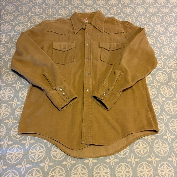 Vintage light brown corduroy shirt - Picture 3 of 11